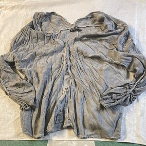 Light Gray Crinkled Blouse